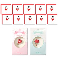 2Youngdesign 康乃馨感謝胸針 2款 + 留言卡 10入, 我愛你爸爸, 1套