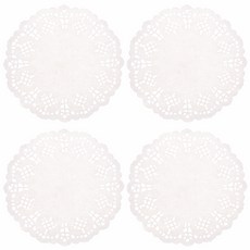 Livingda 圓形蕾絲紙墊 24cm 100入, 單一顏色, 4套