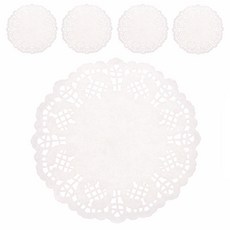 Livingda 圓形蕾絲花邊紙 19cm 100入, 單一顏色, 5套