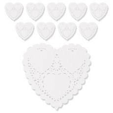 LivingDA 愛心蕾絲花邊紙 10cm 100入, 單一顏色, 10套