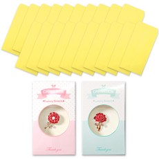 康乃馨感謝胸針 2款 + 彩色直式紅包袋 20入組, 黃色, 1套