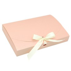 Donna&deco 素面亮粉包裝盒 5入 + 金色緞帶 5入, 淺粉色, 1套