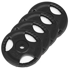 바디엑스 3구 고무 바벨 경량원판 5kg, 4개, 블랙