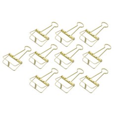 金色金屬長尾夾, 10個, 大