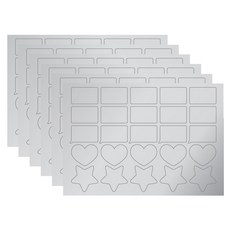 Teachermall 圖形刮刮貼紙 5款 x 5p 套組, 混合顏色, 6套