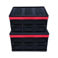 折疊式硬殼收納箱 30L, 黑色, 2個