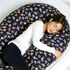 nathanael U型身體枕套, 泰迪熊海軍藍