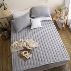 I'm Living 直線水洗絎縫鬆緊帶床墊, 灰色的
