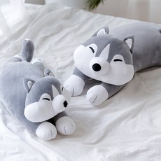 JONI 哈士奇造型靠墊, 灰色