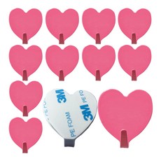 i-MATE 不銹鋼心形掛鉤, 粉色的, 12個