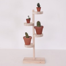 原木多肉花盆整理架, 木頭, 4層