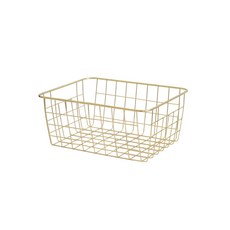 網格金屬收納整理盒, 金色, 1個