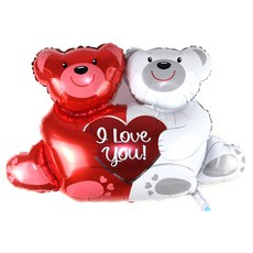 WOW PARTY KOREA I LOVE YOU 擁抱熊大型氣球, 混合顏色, 2個