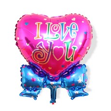 WOW PARTY KOREA I LOVE YOU 緞帶愛心氣球 小, 粉紅色, 3個