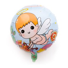 WOW PARTY KOREA 圓形可愛天使男孩氣球, 混色, 5個