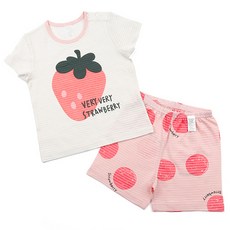 메이키즈 아동용 통기성 도트베리 오가닉 5부 쟈가드 상하의 세트