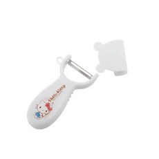 Skater HELLO KITTY孩童安全削皮器+蓋子組, 白凱蒂貓款, 1入