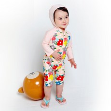 Vaenait Baby 孩童印花連帽長袖連身衣