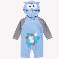 Vaenait Baby 孩童貓頭鷹造型連帽連身泳衣