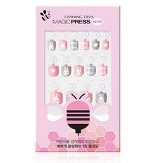 데싱디바 매직프레스 뉴 키즈 어린이 네일팁 세트, 포근 토끼, 1개