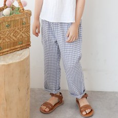 兒童涼感透氣Pio格紋褲