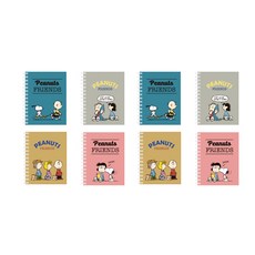 Peanuts 史努比左翻筆記本 40張 8入組, 隨機出貨, 1套