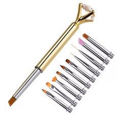 KAKAS 寶石造型指甲彩繪專用畫筆組 10入, 金子, 1套