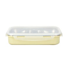 Dailylike BonBon 兒童不鏽鋼便當盒, 03 酪梨綠, 餐盤+蓋子, 1個