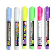 CKS 新雪克 玻璃彩繪麥克筆6色組 S號, 紫色、粉色、黃綠色、黃色、白色、天空, 1套