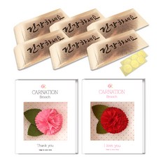 2Youngdesign 康乃馨胸針 2款 + 金色零用錢信封 6入, 祝您健康, 1套