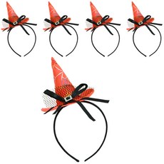 LivingDA Livingda 尖頂帽萬圣節髮箍, 橘色, 5個
