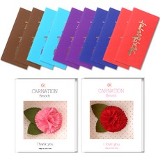 2Youngdesign 康乃馨胸針 2款 + 金色書法橫式現金信封 5款 10入, 感謝您, 1套