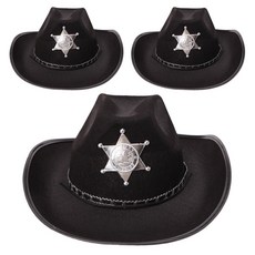 LivingDA 西部警長造型帽, 黑色, 3個