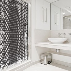 復古北歐風格淋浴窗板貼 黑色, NBVSW 07