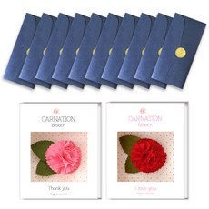 2Youngdesign 康乃馨胸針 2款 + 奢華珠光零用錢信封 10入, 深藍色, 1套