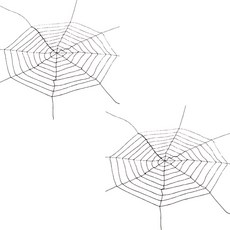 LivingDA 裝飾蜘蛛網派對道具, 黑色, 2個