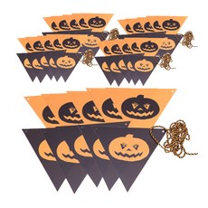 Party09 紙質三角旗(南瓜圖案) 5入, 混色