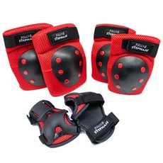 켈리앤스테판 유아 킥보드 자전거 보호 장비 세트, 레드, 1개
