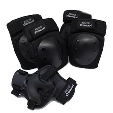 켈리앤스테판 유아 킥보드 자전거 보호 장비 세트, 블랙, 1개