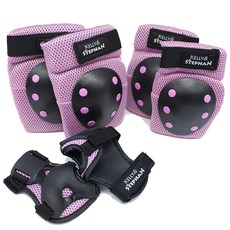 켈리앤스테판 유아 킥보드 자전거 보호 장비 세트, 핑크, 1개