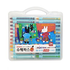 문교 가스파드 앤 리사 수채파스 크레용, 24색, 1세트