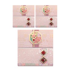 From&To 傳統花漾粉紅拼布零用錢信封2件組 B225q34, 混合顏色, 3套