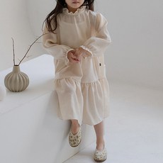 예루예나 여아용 사틴캉캉 원피스