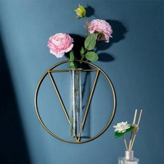 Great Life 家居裝飾品 鐵線壁掛花瓶, 圓形 三角形