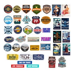 露營旅行貼紙40款套組, 混合色, 1套