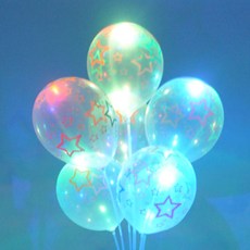 LED 發光氣球 透明星星 4入, 隨機出貨, 2套