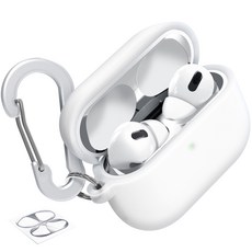 슈퍼디비전 에어팟 프로 반투명 젤리 키링 실리콘 케이스 + 철가루 방지 스티커, 실루엣, 1개