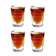 RLove house 刻度濃縮咖啡玻璃杯, 單色, 4個