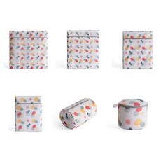 Minipl 繪圖圓點無螢光洗衣袋6件組, 1套, 單一商品