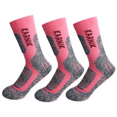 카르닉 여성용 알파인 아웃도어 양말 ATB-100 3p, 핑크